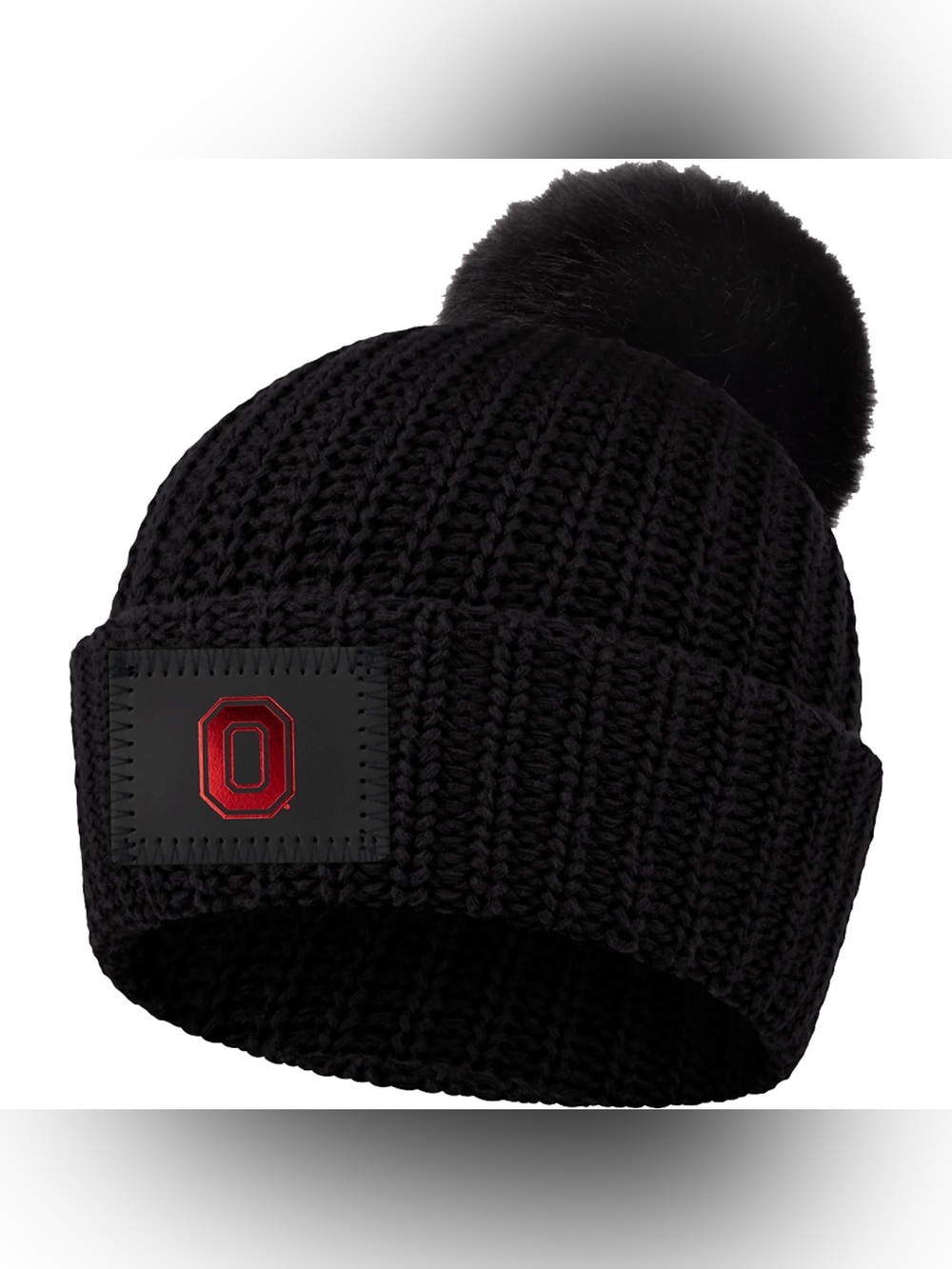 Ohio State Buckeyes Love Your Melon Women's Cuffed Pom Knit Hat - Black